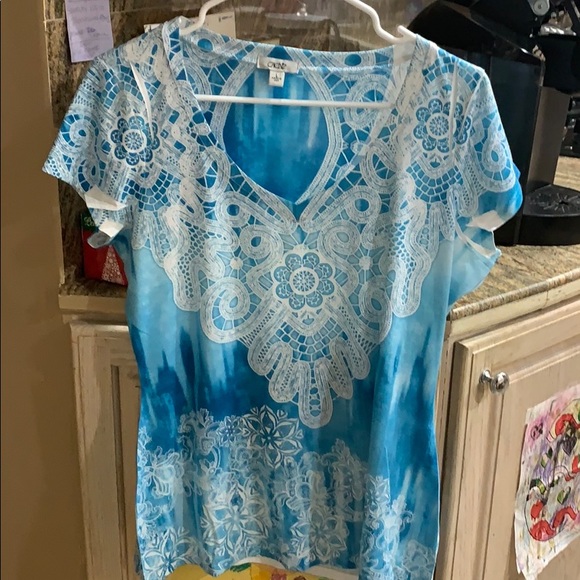 Cache Blue and white top - Picture 3 of 3